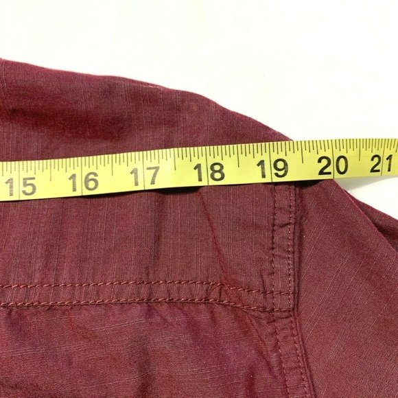 Rock & Republic Button Up Shirt Short Sleeve Cotton Flap Pockets Maroon XL NWOT - Picture 12 of 12